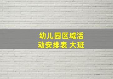 幼儿园区域活动安排表 大班